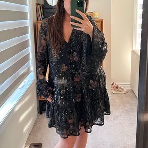 Floral sequin free people dress